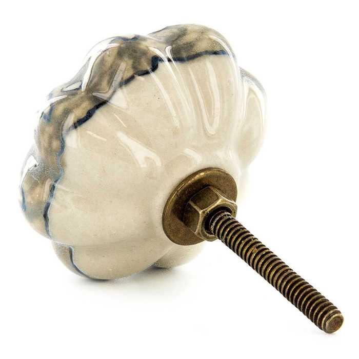 Gray & White Feather Scalloped Knob Hobby Lobby 725291